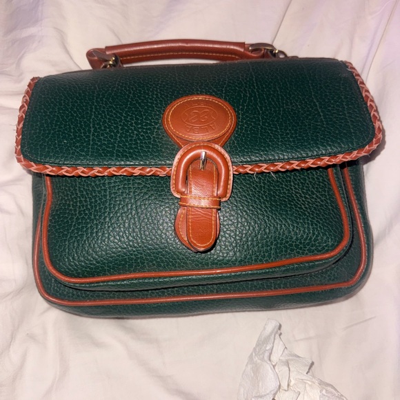 Alba Forest Green Satchel with Tan Accents - Picture 7 of 7